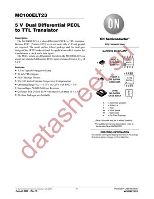 MC100ELT23DG datasheet  